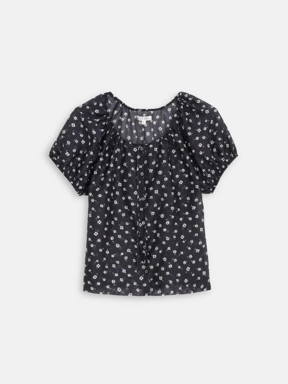 Alex Mill Rose Top Sz Small Ditsy Black Boho Loose Fit